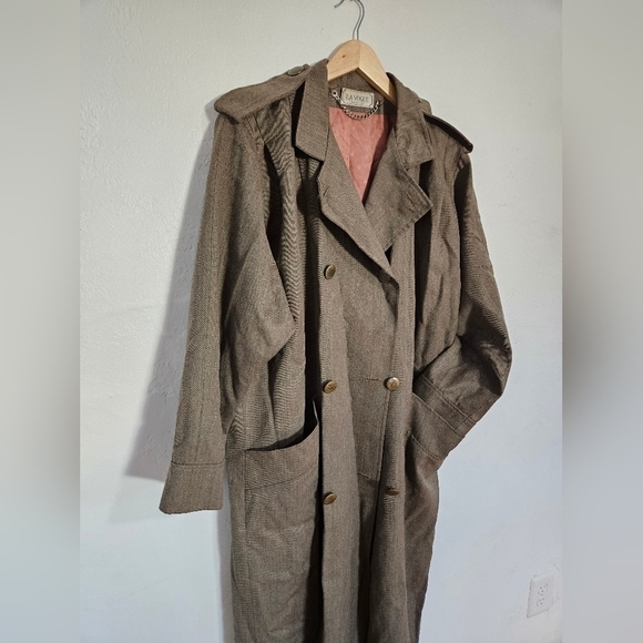 VTG LA VOGUE Brown Wool Trenchcoat - Picture 2 of 10